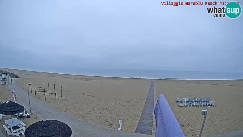 Webcam en direct de la plage Villaggio Mare Blu Bibione Pineda – Italie