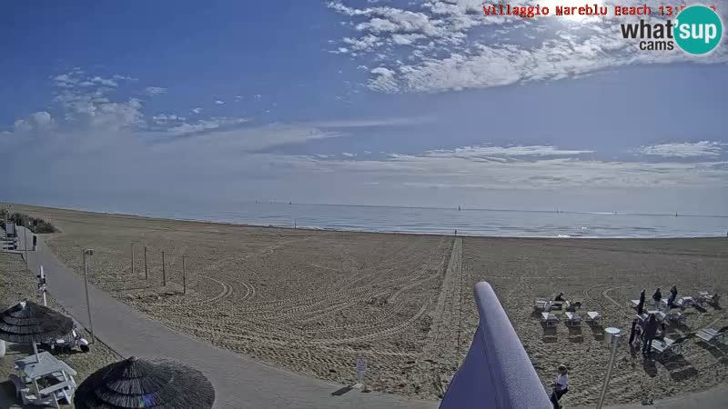 Spletna kamera na plaži v živo Villaggio Mare Blu Bibione Pineda – Italija