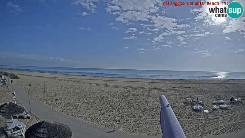 Spletna kamera na plaži v živo Villaggio Mare Blu Bibione Pineda – Italija