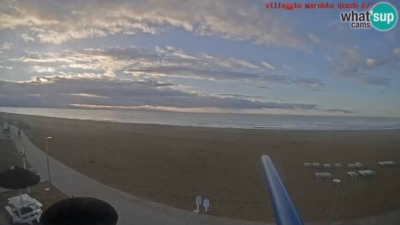 Spletna kamera na plaži v živo Villaggio Mare Blu Bibione Pineda – Italija