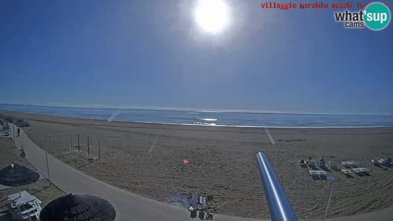 Spletna kamera na plaži v živo Villaggio Mare Blu Bibione Pineda – Italija