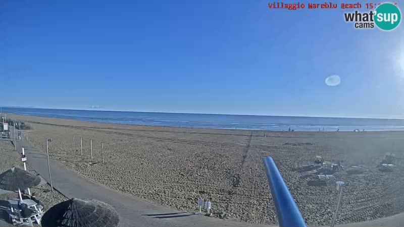 Playa webcam en vivo Villaggio Mare Blu Bibione Pineda – Italia