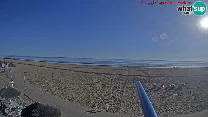Spletna kamera na plaži v živo Villaggio Mare Blu Bibione Pineda – Italija