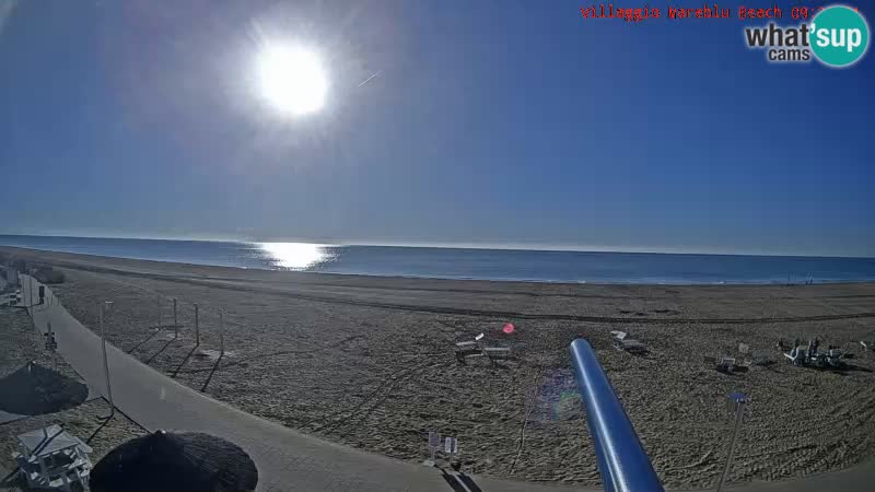 Spletna kamera na plaži v živo Villaggio Mare Blu Bibione Pineda – Italija