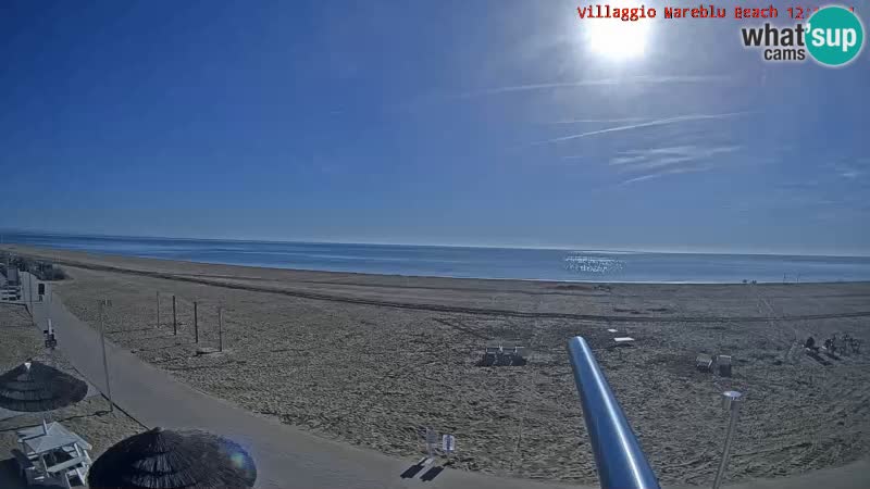 Spletna kamera na plaži v živo Villaggio Mare Blu Bibione Pineda – Italija
