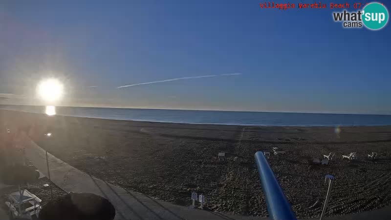 Spletna kamera na plaži v živo Villaggio Mare Blu Bibione Pineda – Italija
