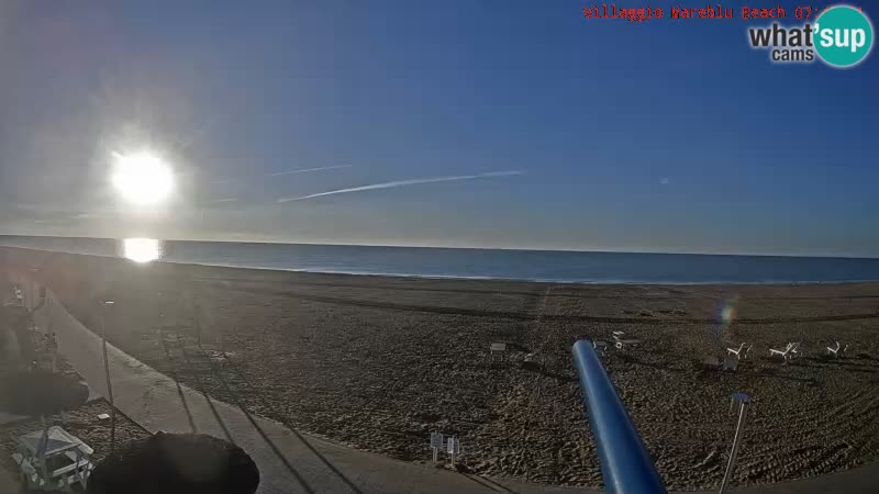 Spletna kamera na plaži v živo Villaggio Mare Blu Bibione Pineda – Italija
