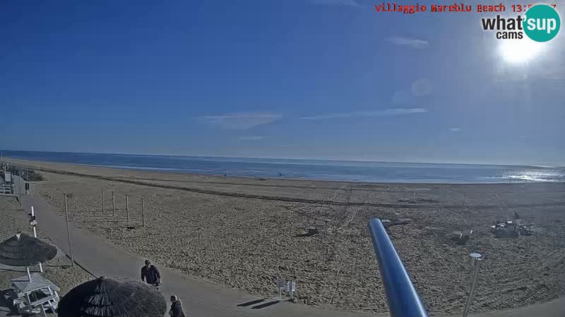 Spletna kamera na plaži v živo Villaggio Mare Blu Bibione Pineda – Italija