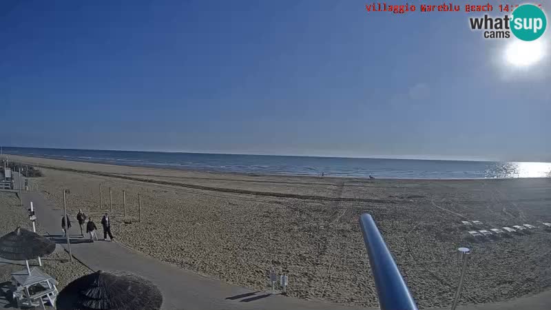 Spletna kamera na plaži v živo Villaggio Mare Blu Bibione Pineda – Italija