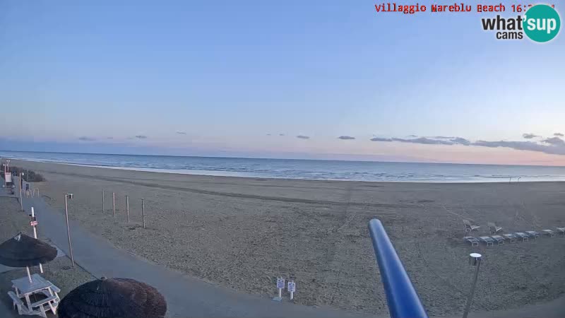 Spletna kamera na plaži v živo Villaggio Mare Blu Bibione Pineda – Italija