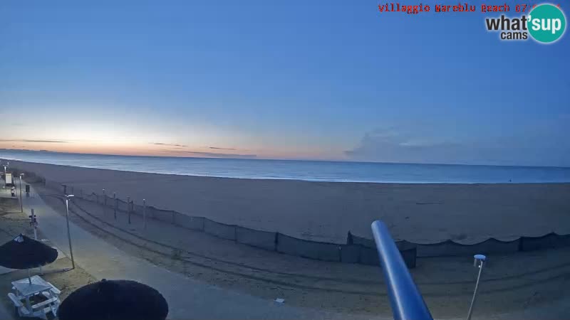 Spletna kamera na plaži v živo Villaggio Mare Blu Bibione Pineda – Italija