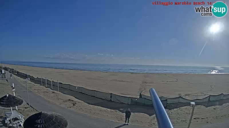 Spletna kamera na plaži v živo Villaggio Mare Blu Bibione Pineda – Italija