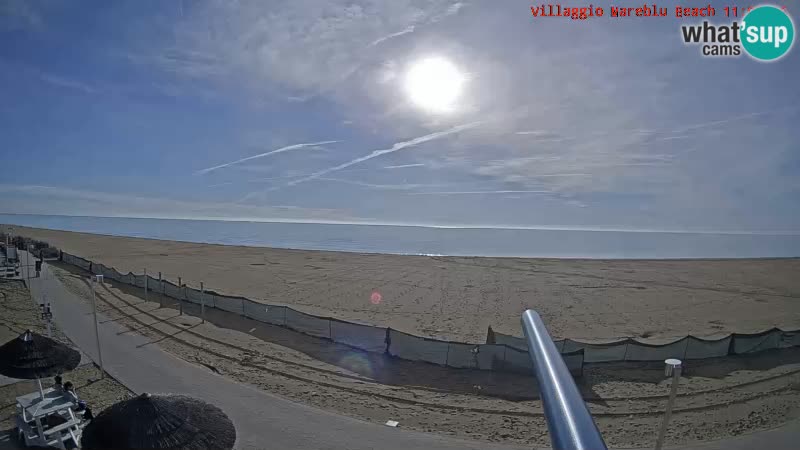 Spletna kamera na plaži v živo Villaggio Mare Blu Bibione Pineda – Italija
