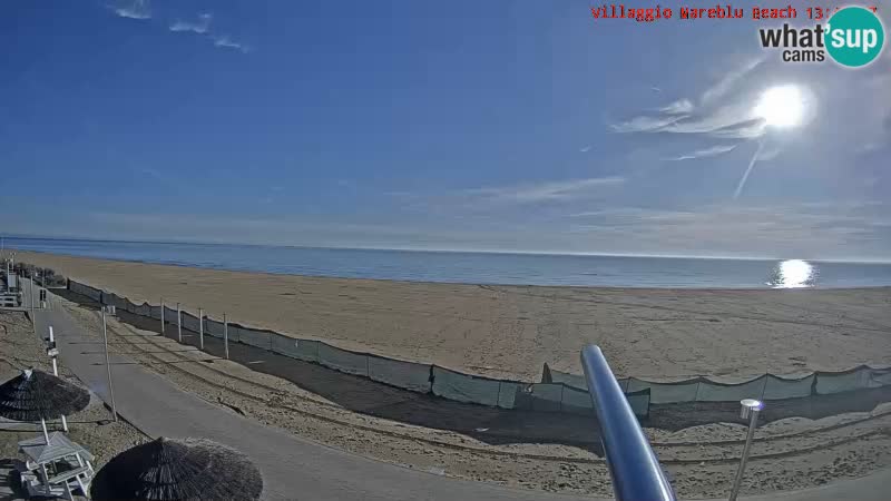 Spletna kamera na plaži v živo Villaggio Mare Blu Bibione Pineda – Italija