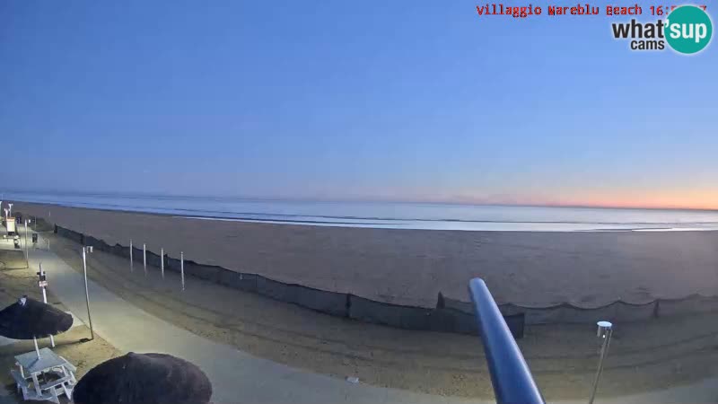 Spletna kamera na plaži v živo Villaggio Mare Blu Bibione Pineda – Italija