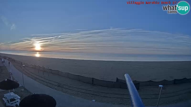 Spletna kamera na plaži v živo Villaggio Mare Blu Bibione Pineda – Italija