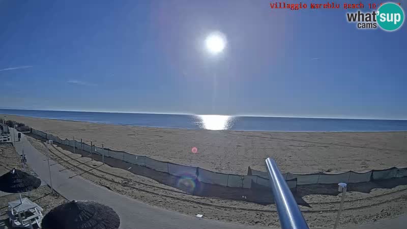 Spletna kamera na plaži v živo Villaggio Mare Blu Bibione Pineda – Italija