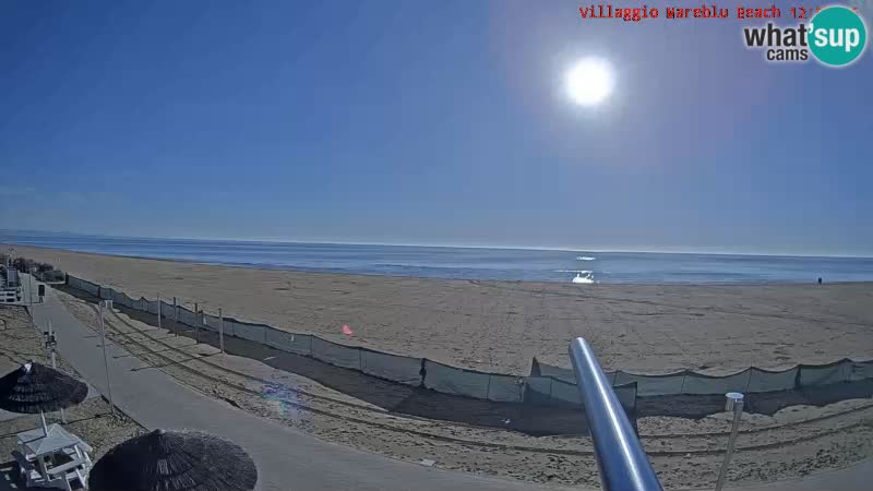 Spletna kamera na plaži v živo Villaggio Mare Blu Bibione Pineda – Italija