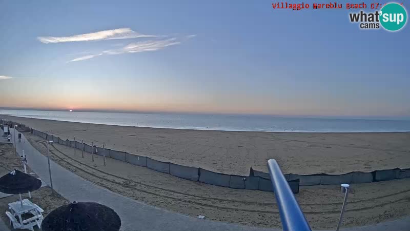 Spletna kamera na plaži v živo Villaggio Mare Blu Bibione Pineda – Italija