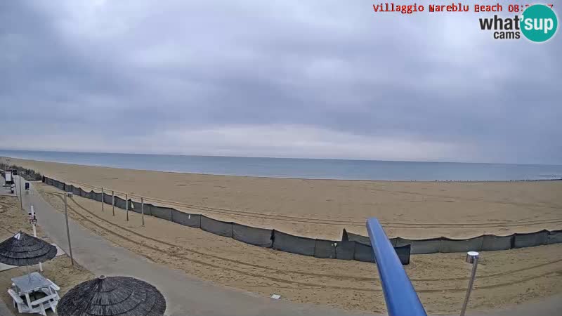 Spletna kamera na plaži v živo Villaggio Mare Blu Bibione Pineda – Italija