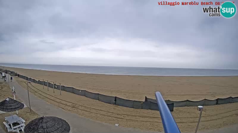 Spletna kamera na plaži v živo Villaggio Mare Blu Bibione Pineda – Italija