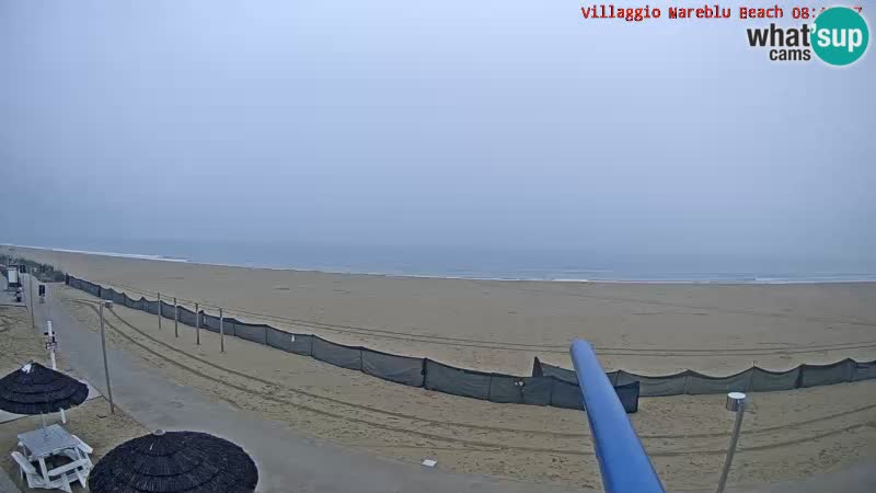 Spletna kamera na plaži v živo Villaggio Mare Blu Bibione Pineda – Italija