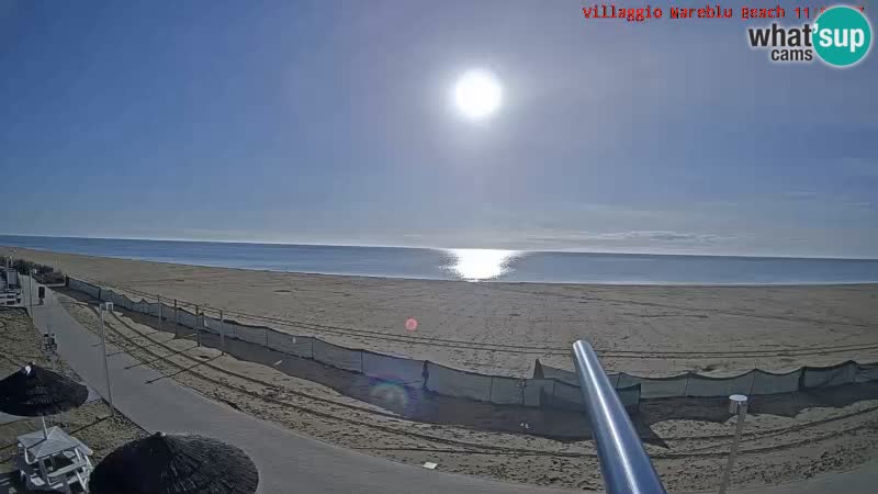 Spletna kamera na plaži v živo Villaggio Mare Blu Bibione Pineda – Italija