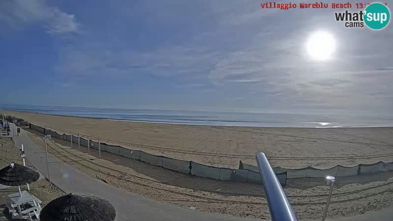 Spletna kamera na plaži v živo Villaggio Mare Blu Bibione Pineda – Italija