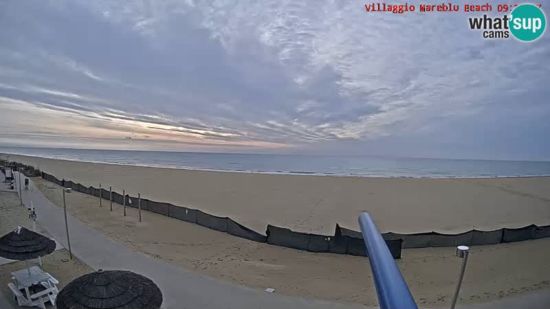 Spletna kamera na plaži v živo Villaggio Mare Blu Bibione Pineda – Italija