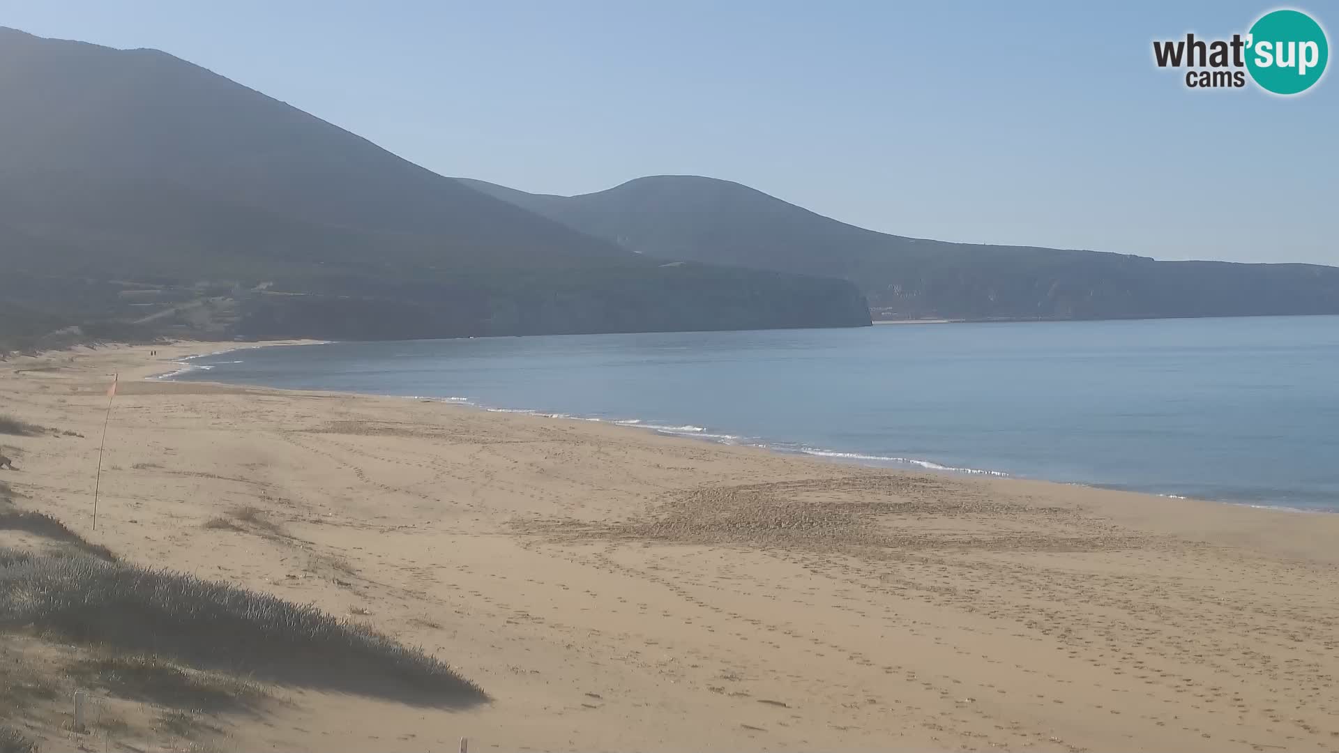 Live-Webcam am Strand von San Nicolò in Buggerru, Sardinien – Beobachten Sie die Wellen und den Sonnenuntergang