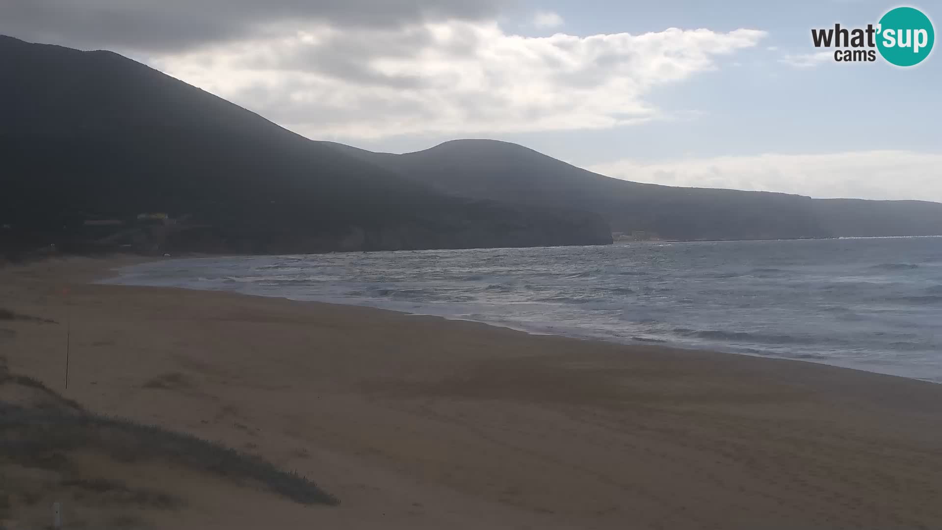 Live-Webcam am Strand von San Nicolò in Buggerru, Sardinien – Beobachten Sie die Wellen und den Sonnenuntergang