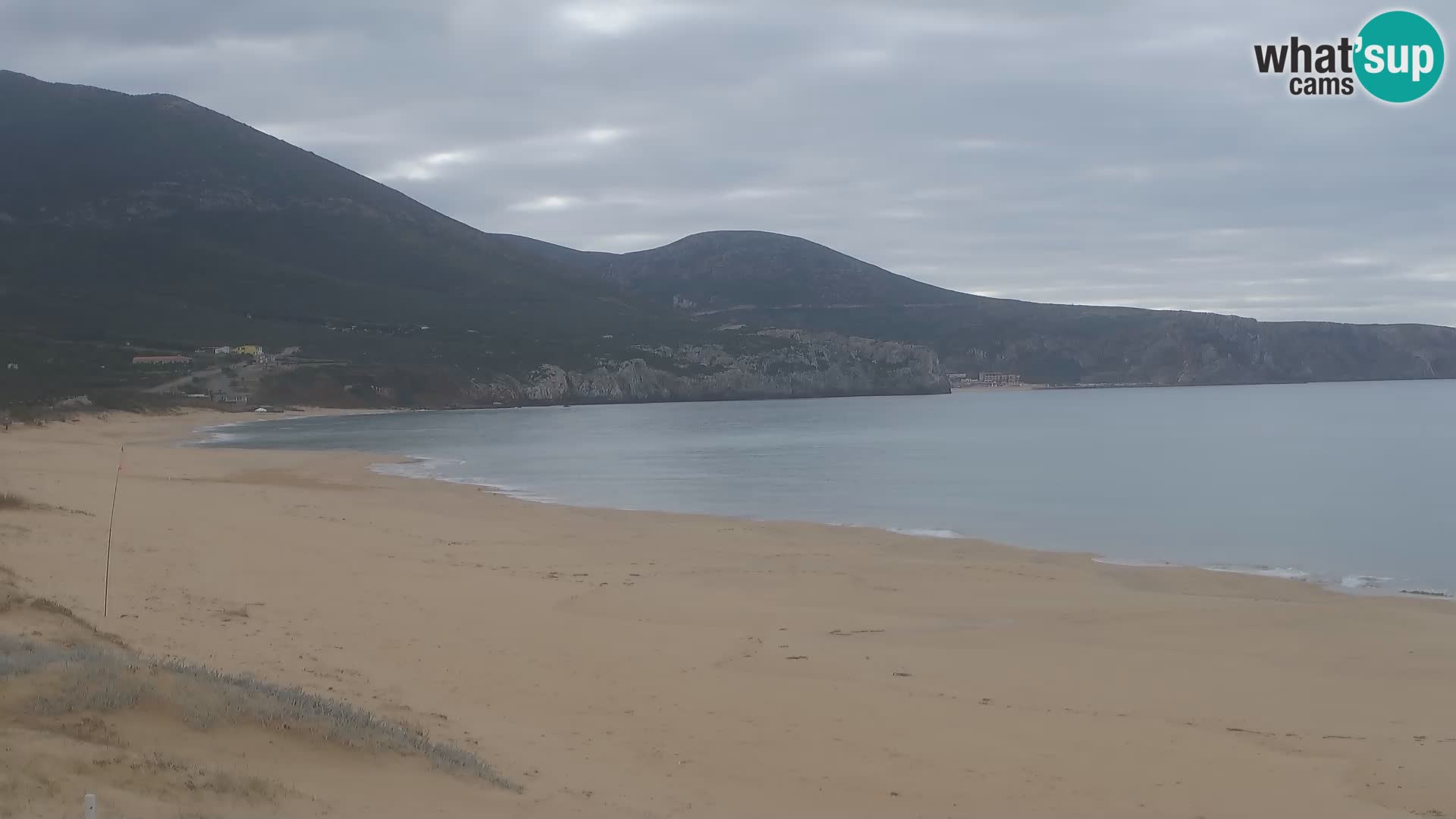 Live-Webcam am Strand von San Nicolò in Buggerru, Sardinien – Beobachten Sie die Wellen und den Sonnenuntergang