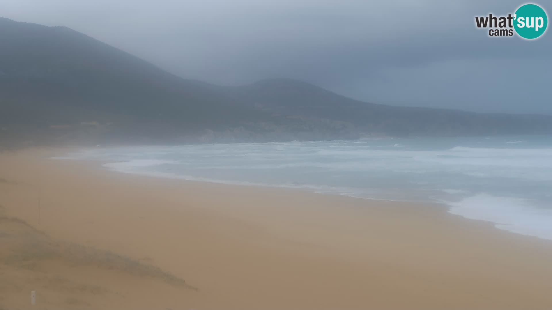 Live-Webcam am Strand von San Nicolò in Buggerru, Sardinien – Beobachten Sie die Wellen und den Sonnenuntergang