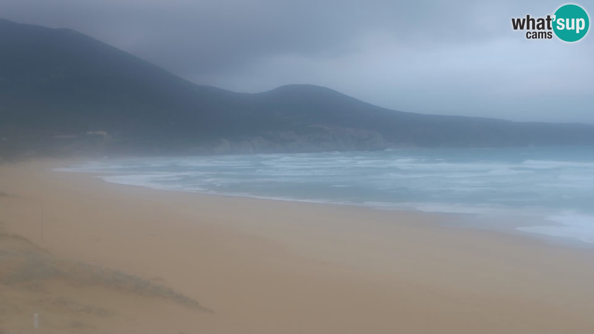 Live-Webcam am Strand von San Nicolò in Buggerru, Sardinien – Beobachten Sie die Wellen und den Sonnenuntergang