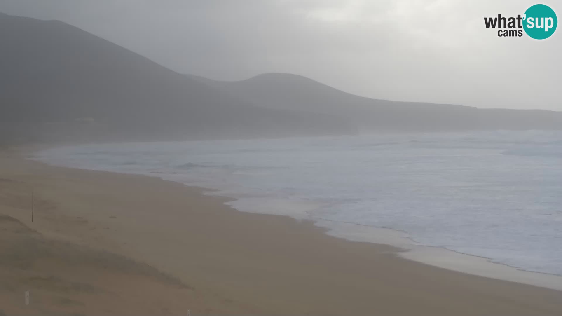 Webcam en direct de la plage de San Nicolò à Buggerru en Sardaigne – Regardez les vagues et le coucher de soleil