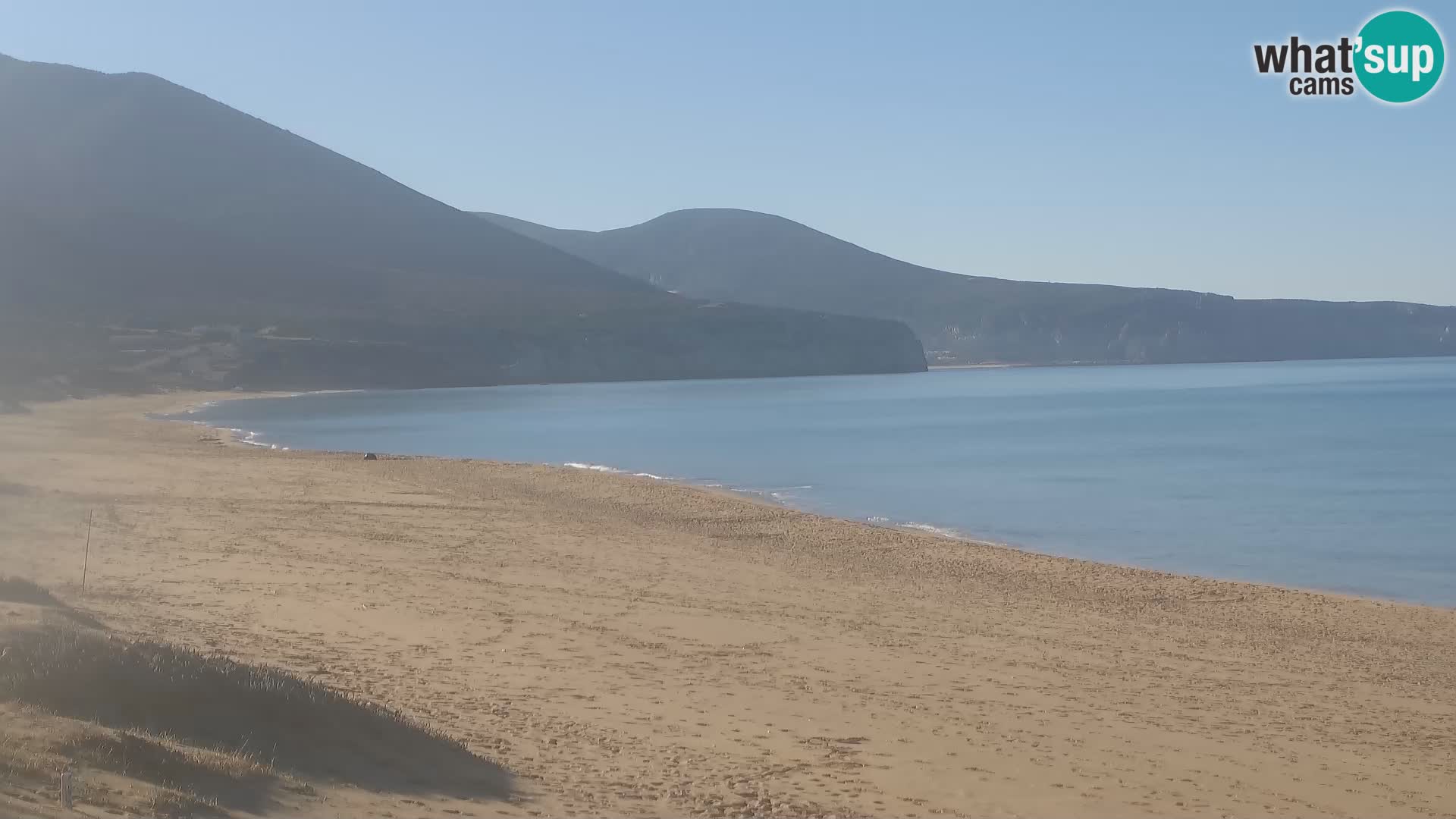 Live-Webcam am Strand von San Nicolò in Buggerru, Sardinien – Beobachten Sie die Wellen und den Sonnenuntergang