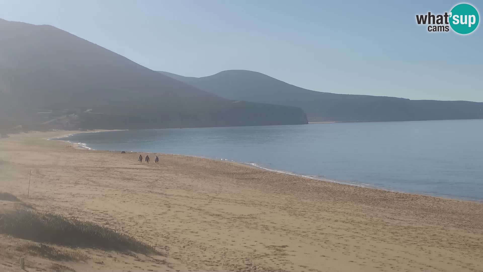 Live-Webcam am Strand von San Nicolò in Buggerru, Sardinien – Beobachten Sie die Wellen und den Sonnenuntergang