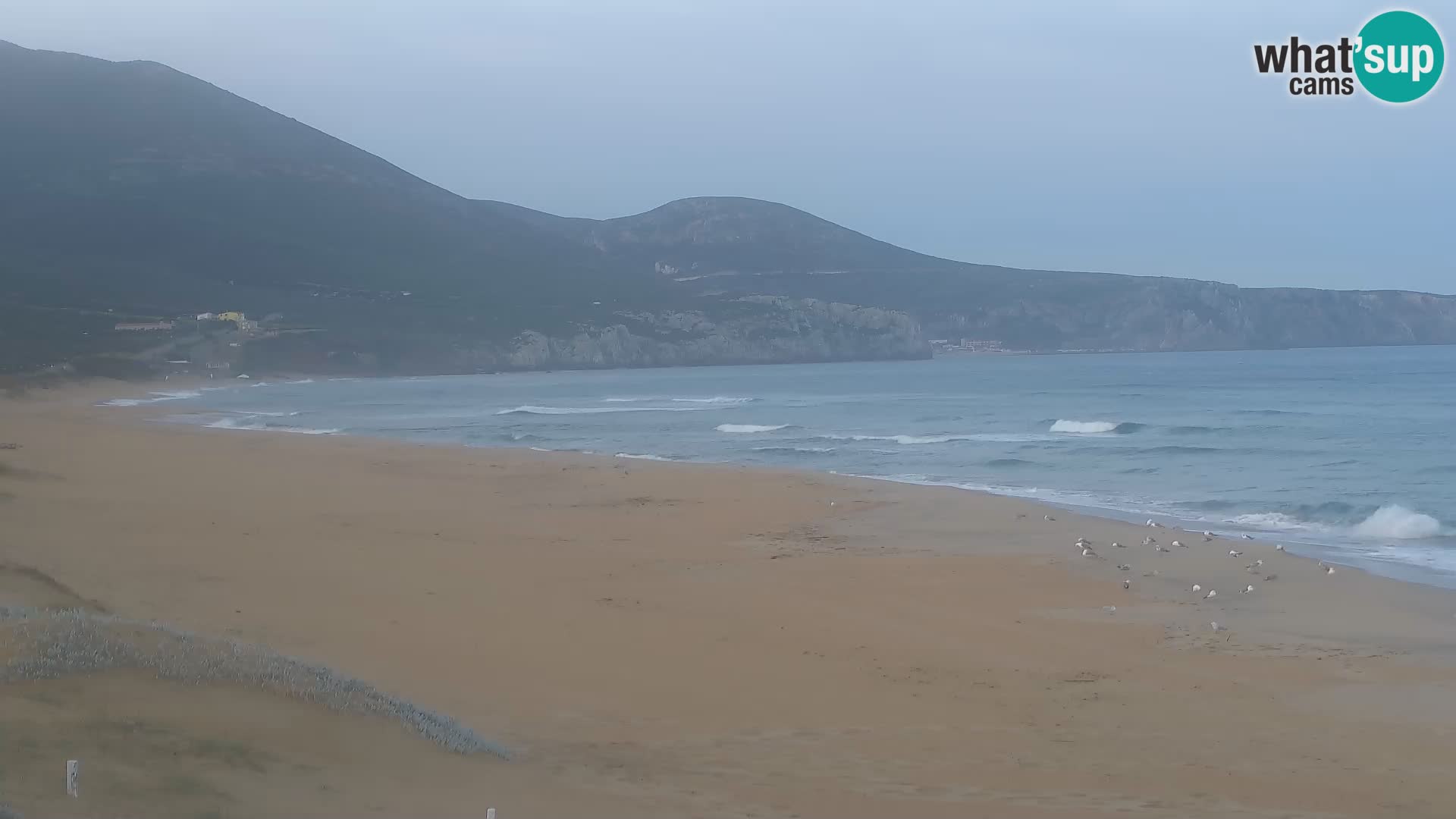 Live-Webcam am Strand von San Nicolò in Buggerru, Sardinien – Beobachten Sie die Wellen und den Sonnenuntergang