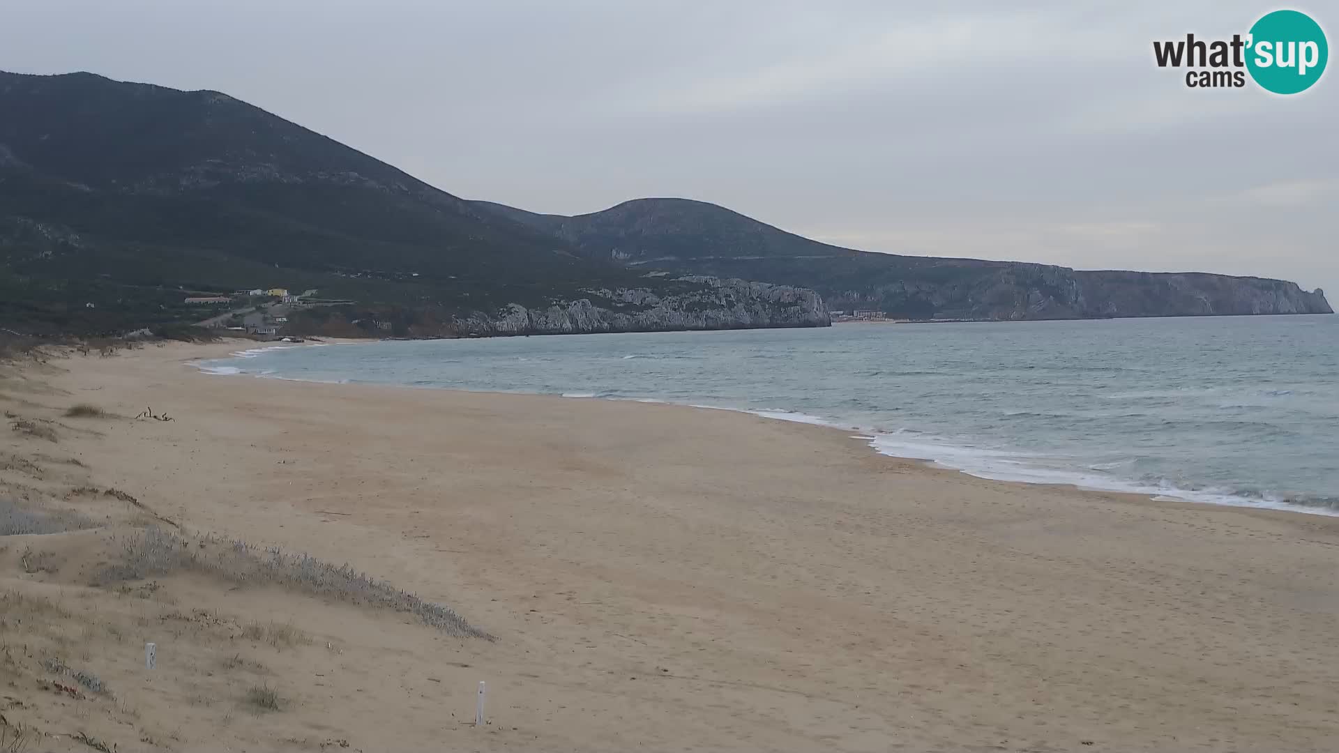 Webcam en direct de la plage de San Nicolò à Buggerru en Sardaigne – Regardez les vagues et le coucher de soleil