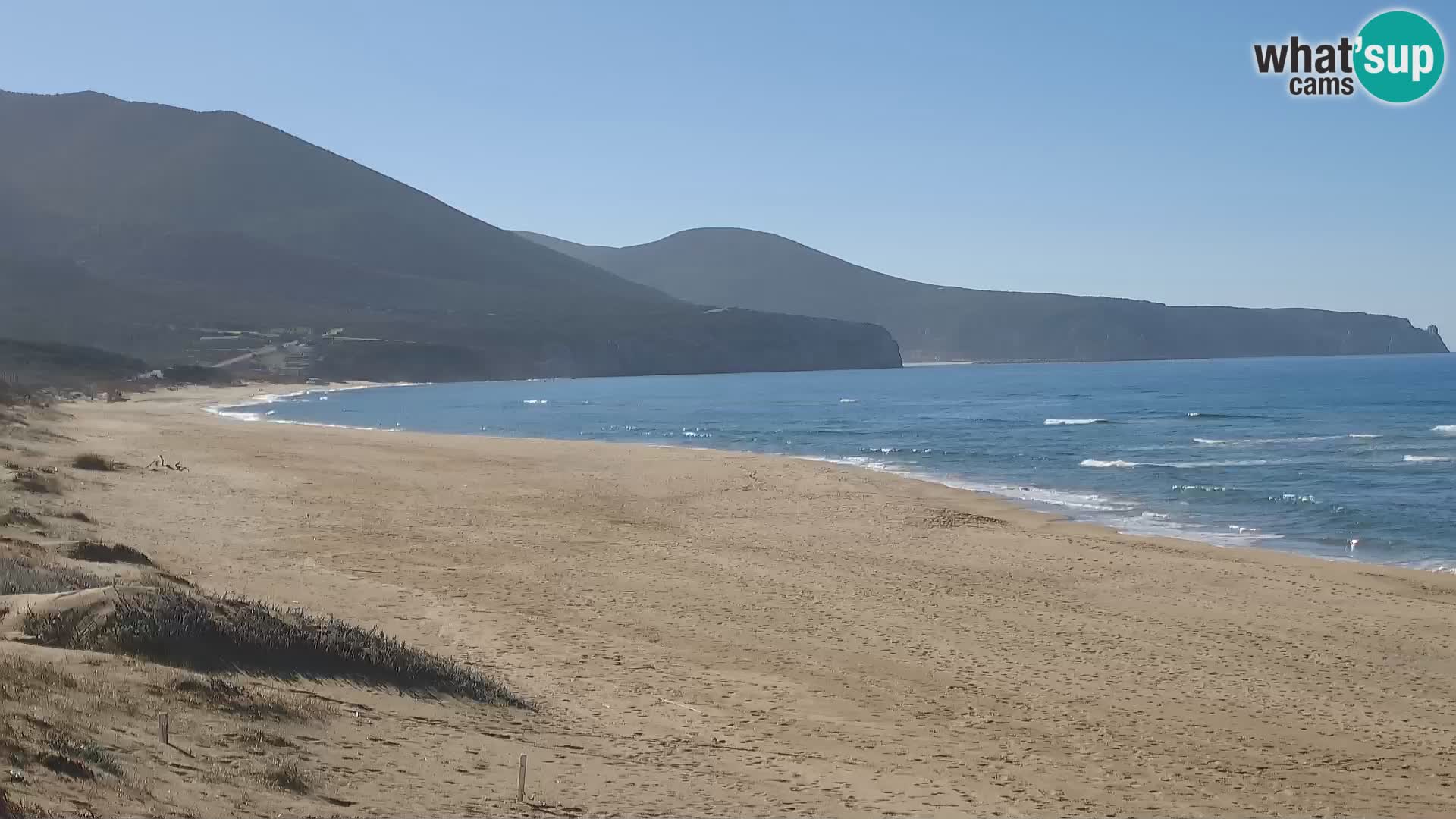 Webcam en direct de la plage de San Nicolò à Buggerru en Sardaigne – Regardez les vagues et le coucher de soleil