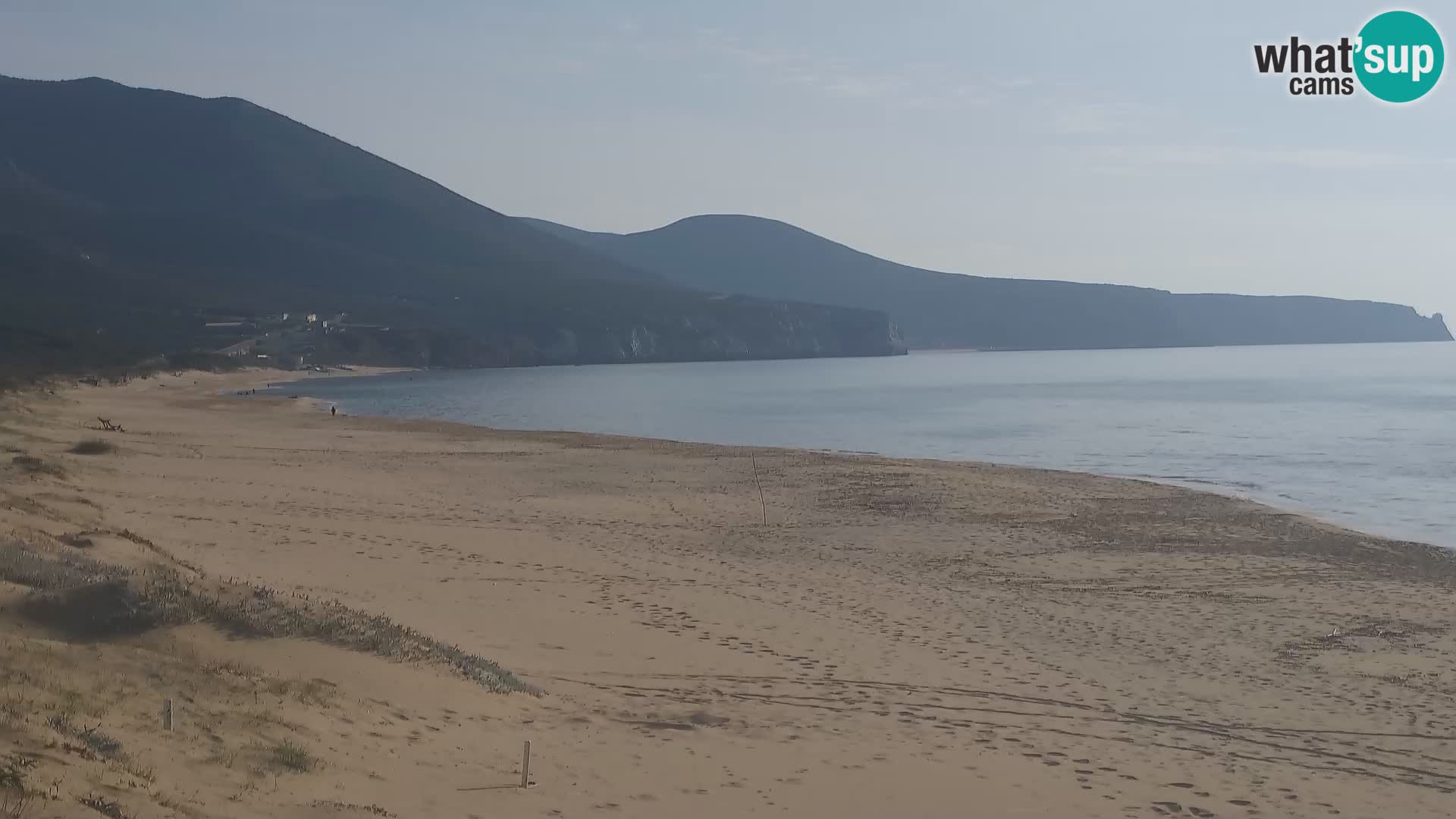 Live-Webcam am Strand von San Nicolò in Buggerru, Sardinien – Beobachten Sie die Wellen und den Sonnenuntergang