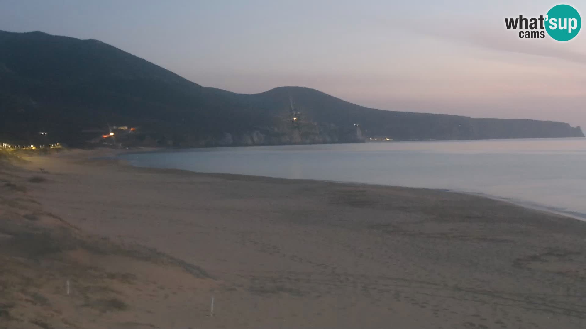 Live-Webcam am Strand von San Nicolò in Buggerru, Sardinien – Beobachten Sie die Wellen und den Sonnenuntergang