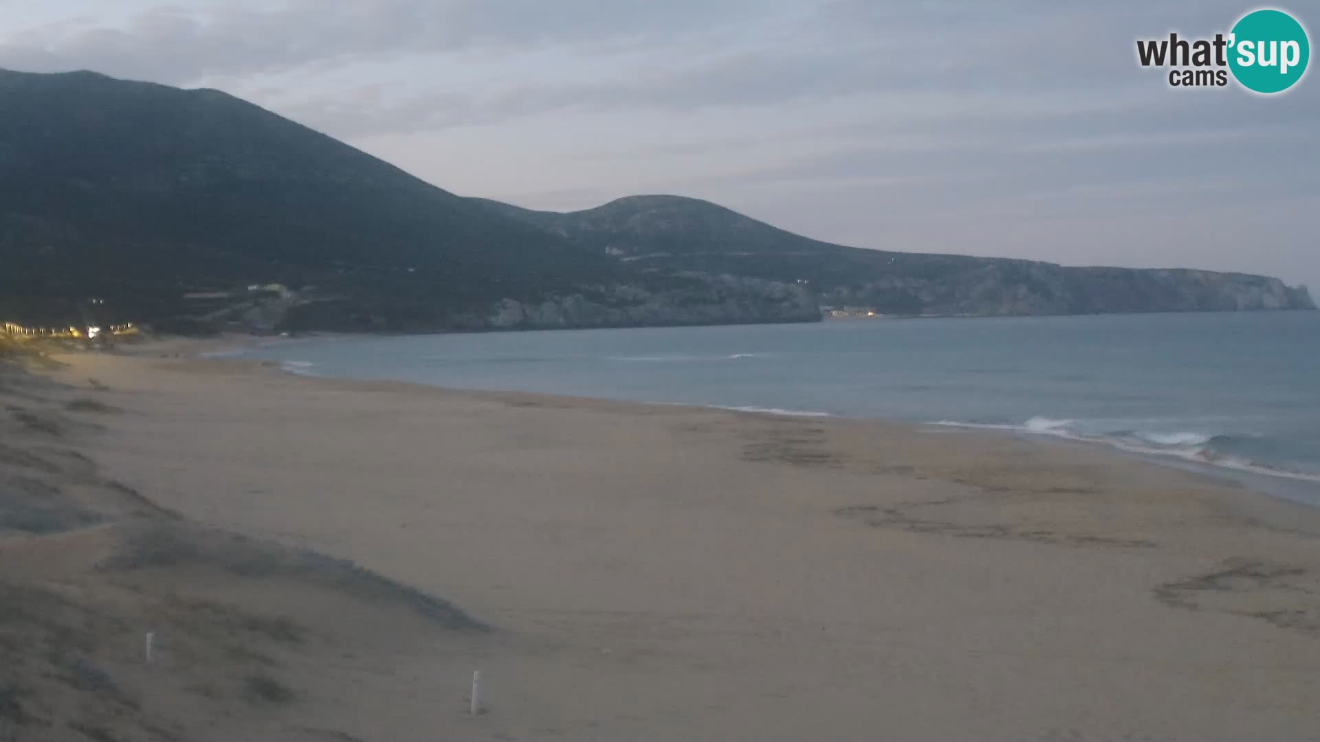 Live-Webcam am Strand von San Nicolò in Buggerru, Sardinien – Beobachten Sie die Wellen und den Sonnenuntergang