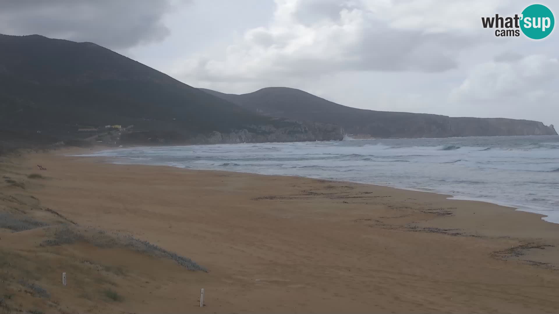 Live-Webcam am Strand von San Nicolò in Buggerru, Sardinien – Beobachten Sie die Wellen und den Sonnenuntergang