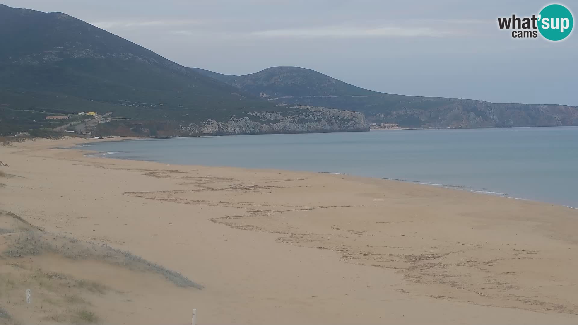 Live-Webcam am Strand von San Nicolò in Buggerru, Sardinien – Beobachten Sie die Wellen und den Sonnenuntergang