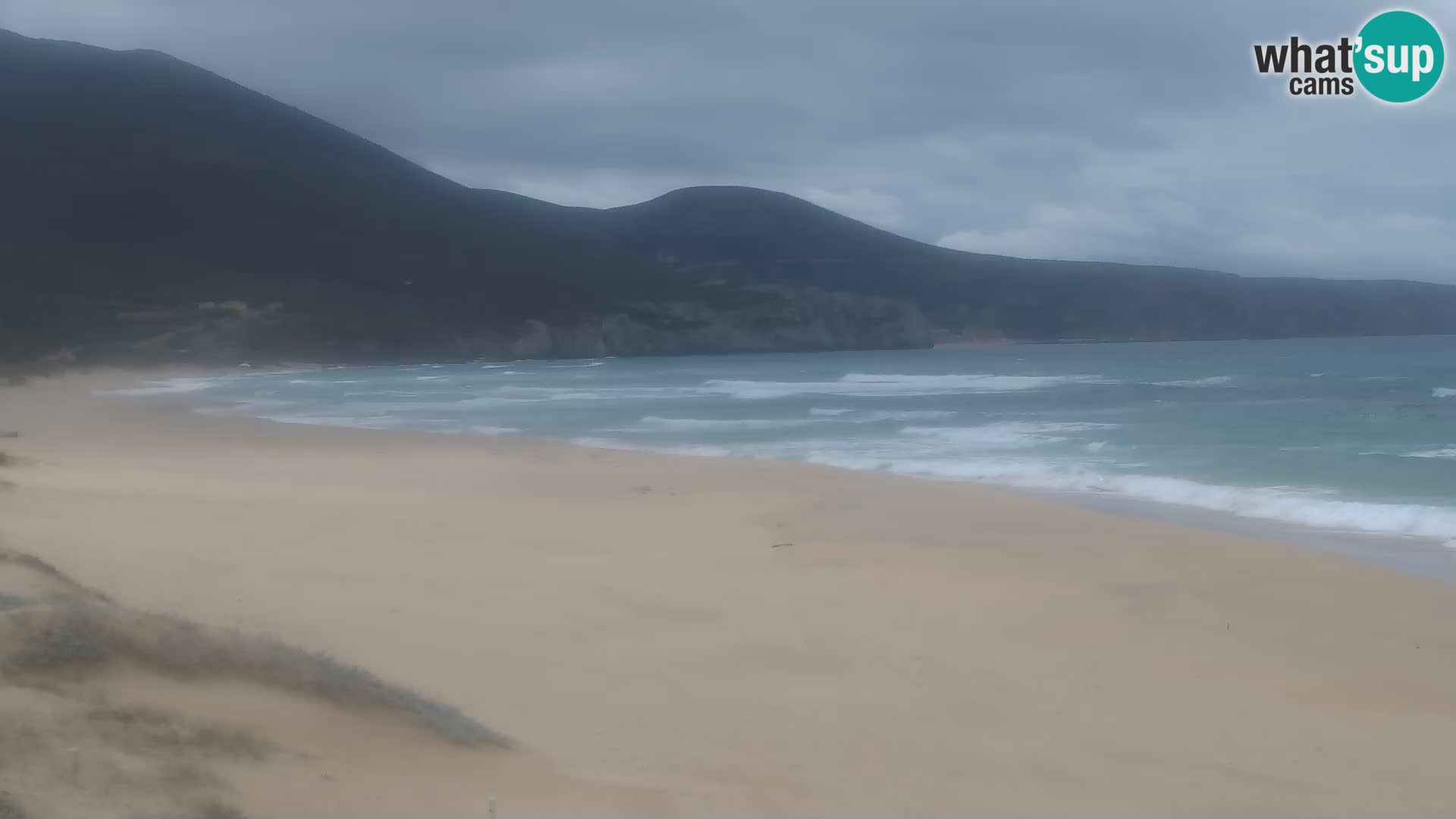 Live-Webcam am Strand von San Nicolò in Buggerru, Sardinien – Beobachten Sie die Wellen und den Sonnenuntergang