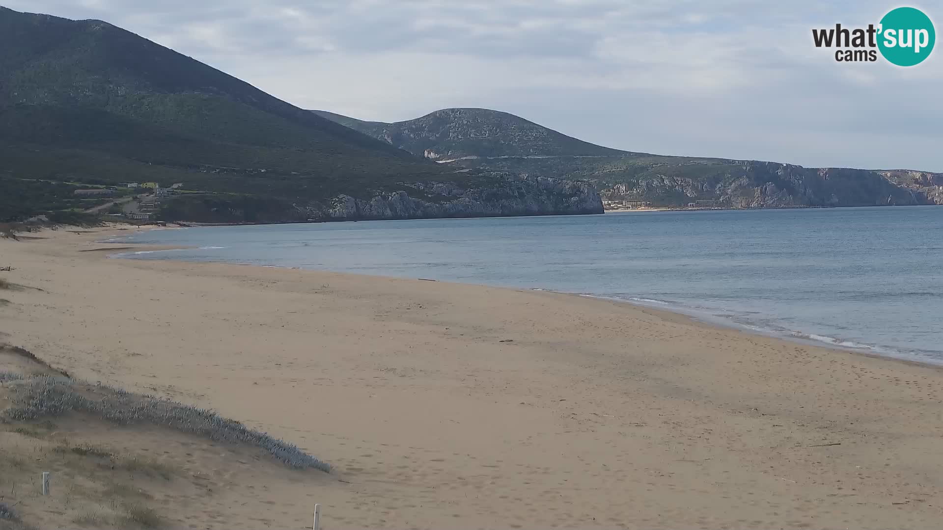 Live-Webcam am Strand von San Nicolò in Buggerru, Sardinien – Beobachten Sie die Wellen und den Sonnenuntergang