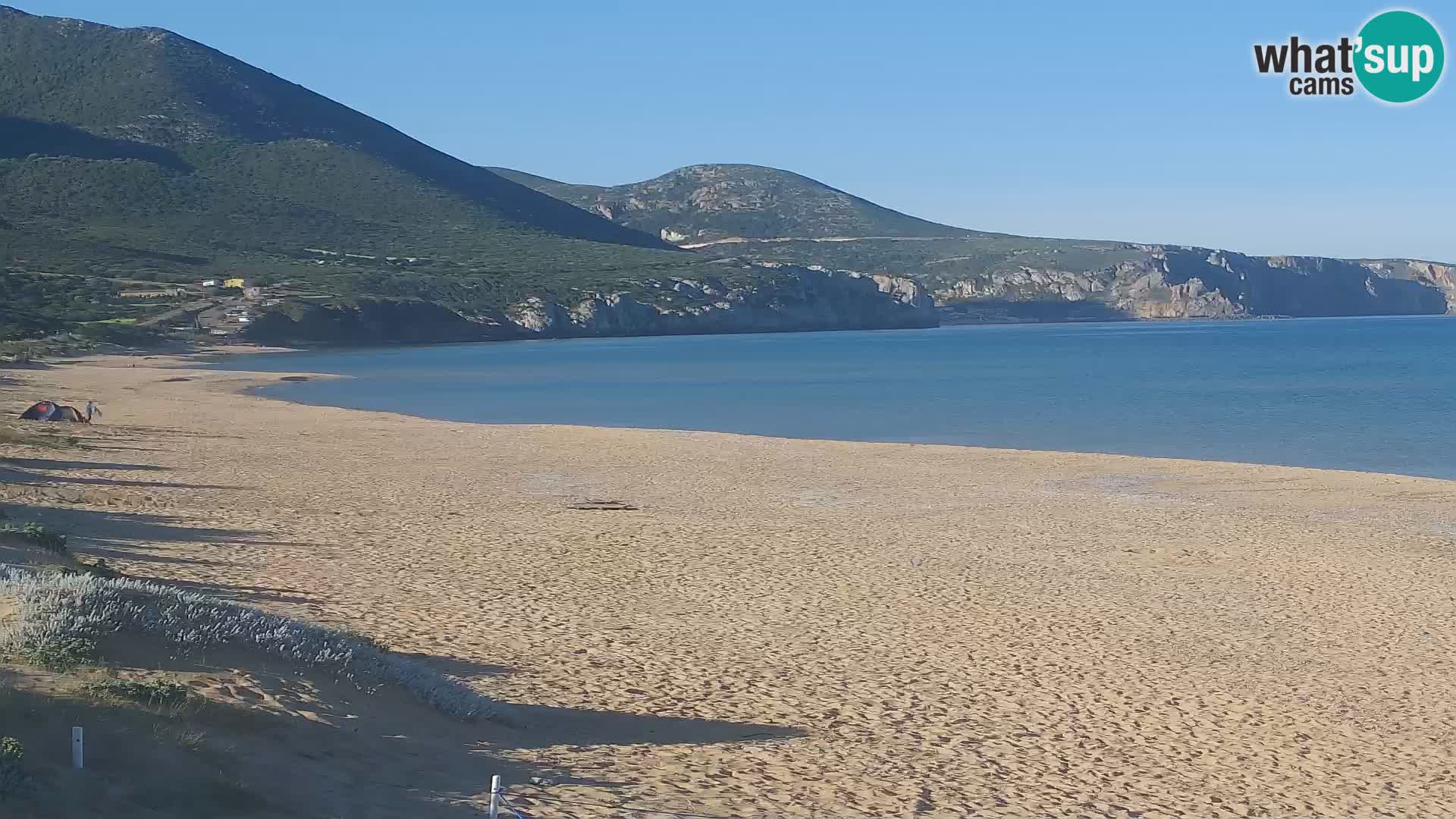 Webcam en direct de la plage de San Nicolò à Buggerru en Sardaigne – Regardez les vagues et le coucher de soleil