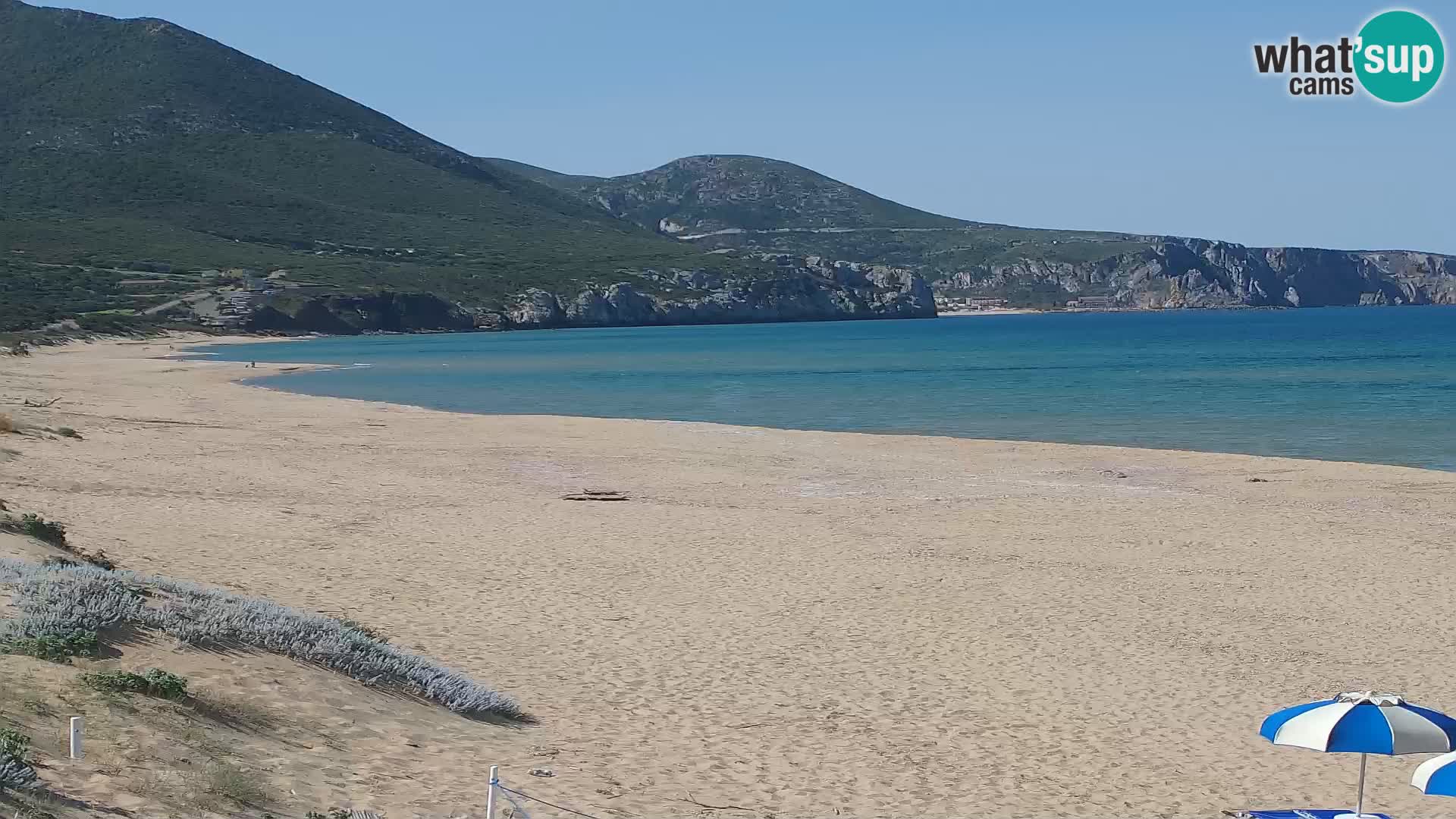 Live-Webcam am Strand von San Nicolò in Buggerru, Sardinien – Beobachten Sie die Wellen und den Sonnenuntergang