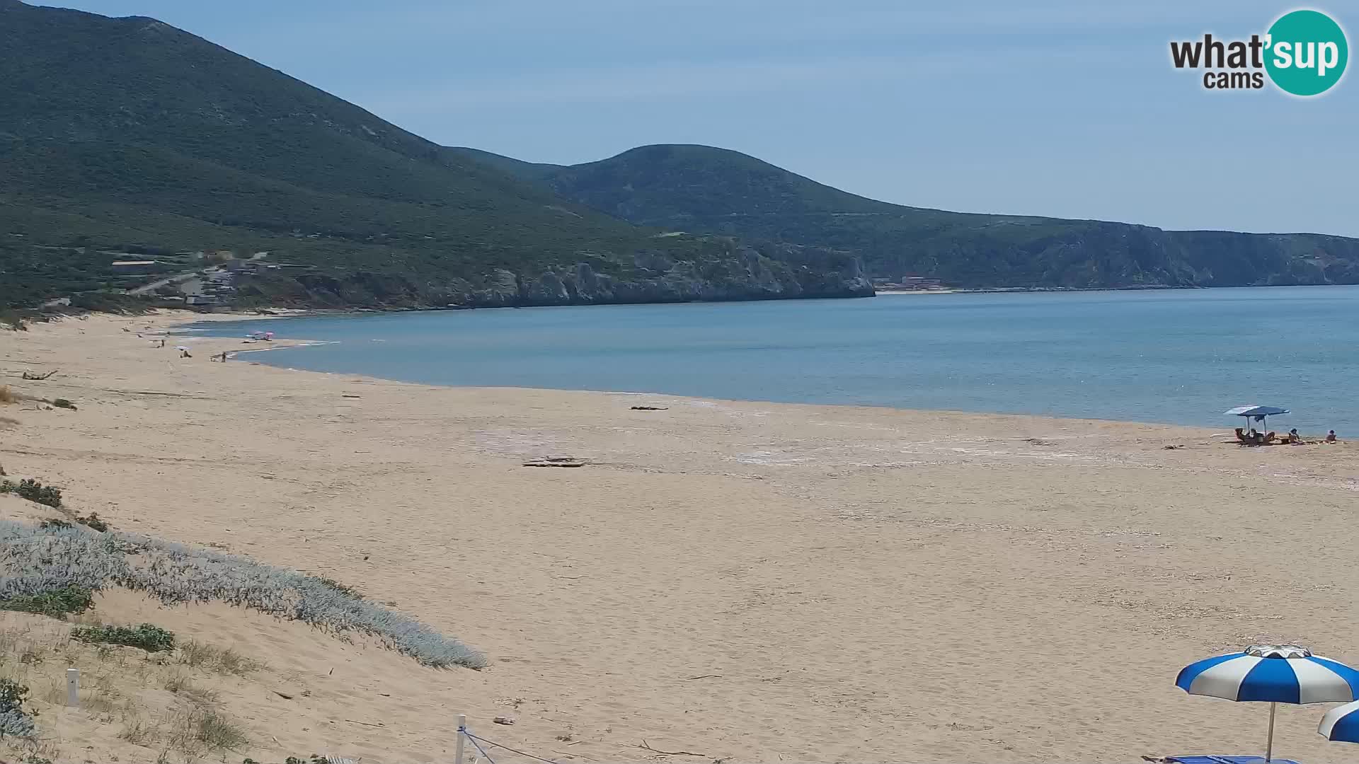 Webcam en direct de la plage de San Nicolò à Buggerru en Sardaigne – Regardez les vagues et le coucher de soleil